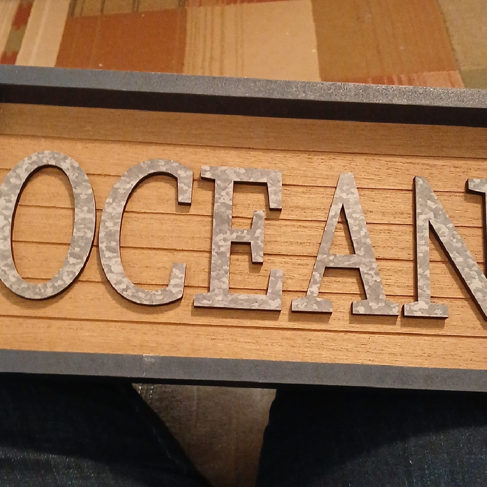 Boston Warehouse Ocean Sign with Gray and Brown Accents